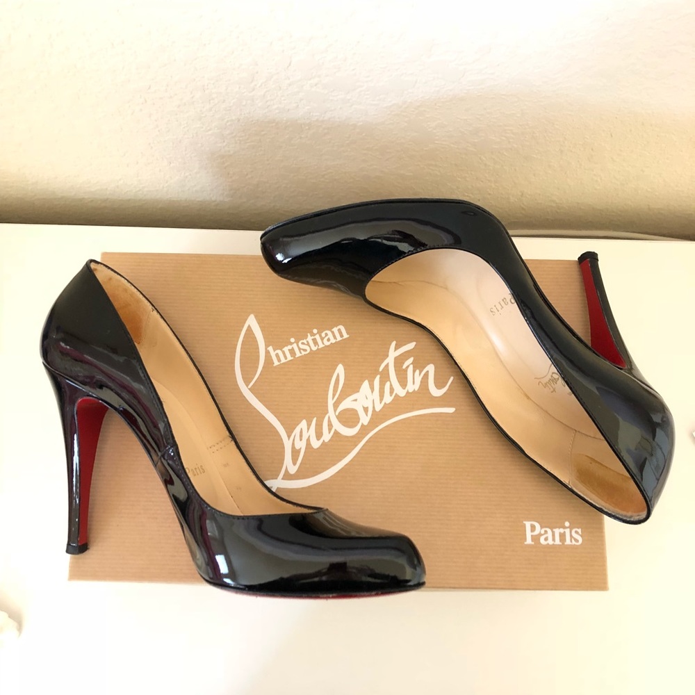 Christian Louboutin black patent leather pumps